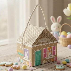 Caixa Para Docinhos - Casa Kraft Rainbow - 12,5x12,5x9,5cm - 10 unidades - Cromus - Rizzo