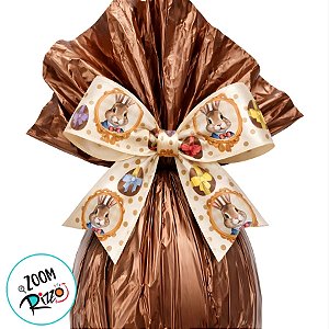 Fita de Cetim 30mm x 10m - Retratos de Páscoa Bege - ECF007TR Cor 009 - Rolo 10m - 1 unidade - Fitas Progresso - Rizzo