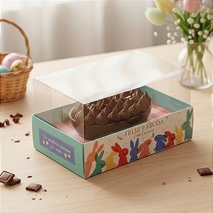 Caixa Para Meio Ovo de 100g a 150g - Pic Nic - P 14x11x6cm - 6 unidades - Cromus - Rizzo