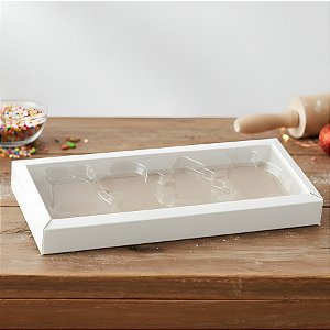 Caixa Para Chocolates - Natal - Branca - 4 Cavidades - 5 unidades - Crystal - Rizzo