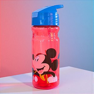 Garrafa de Plástico com Canudo - Mickey Mouse - 600ml - Disney Original - 1 unidade - Rizzo
