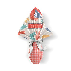 Saco Express 32x32cm Para Ovos de 150g a 250g - Picnic Coral - 5 unidades - Cromus - Rizzo