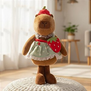 Enfeite Decorativo de Páscoa - Capivara Morango Menina - 44x25x13,5cm - 1 unidade - Cromus - Rizzo