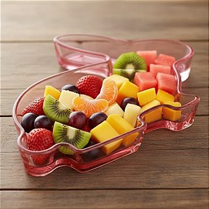 Prato de Vidro de Páscoa - Coelho Rosa - 22x17x3cm - 1 unidade - Cromus - Rizzo