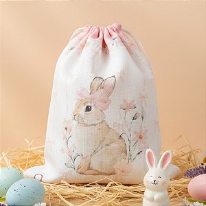 Saco de Algodão de Páscoa - Candy Rosa - 22x18cm - 1 unidade - FlorArte - Rizzo