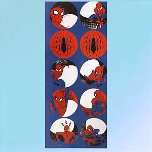 Adesivo Redondo - Homem Aranha - 4x4cm - Disney Original - 10 unidades - Cromus - Rizzo