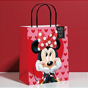 Sacola de Papel - Minnie Love - P 21,5x15x8cm - Disney Original - 10 unidades - Cromus - Rizzo