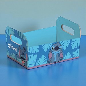 Caixote de Papel Cartão - Stitch - M 22x15x8cm - Disney Original - 1 unidade - Cromus - Rizzo