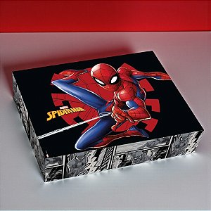 Caixa Retangular Com Tampa - Homem Aranha Quadrinhos - G 30x24x6cm - Disney Original - 1 unidade - Cromus - Rizzo