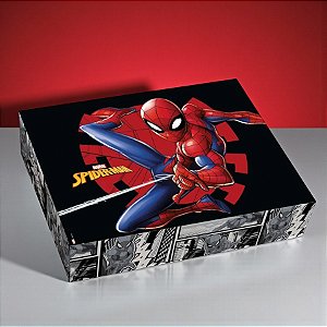Caixa Retangular Com Tampa - Homem Aranha Quadrinhos - P 17x13,5x4,5cm - Disney Original - 1 unidade - Cromus - Rizzo