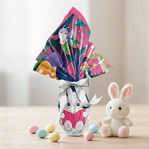 Saco Express 24x24cm Para Ovos de 100g a 150g - Fábula Doce Rosa - 25 unidades - Cromus - Rizzo