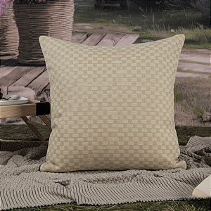 Capa para Almofada Premium - Quadriculado Bege e Areia - 43x43cm - 1 unidade - Rizzo
