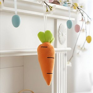 Enfeite Decorativo de Pendurar - Cenoura de Pelúcia - 12cm - 1 unidade - Rizzo