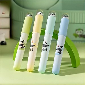 Kit de Caneta Marca Texto Tons Pasteis - Macaron - Panda - Ponta Cinzel 1,0-4,0mm - 1 unidade - Deli - Rizzo