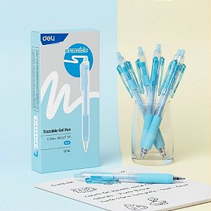 Caneta Gel Apagável - Sortido - Ponta Bullet 0.5mm Preto - Caixa - 12 unidades - Deli - Rizzo