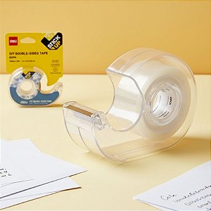 Fita Adesiva Transparente com Suporte - 18mmx6m - 1 unidade - Deli - Rizzo