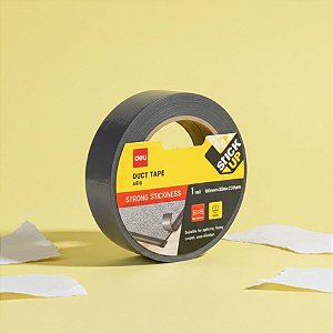 Fita de Reparo Duct Tape - Preta - 60mm x 20m x 230mic - 1 unidade - Deli - Rizzo