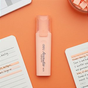 Marca Texto Tons Pastéis - Macaron - Laranja - Ponta Cinzel 1,0-5,0mm - Caixa - 10 unidades - Deli - Rizzo