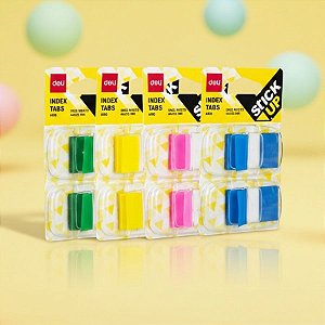 Marca Página Adesivo Flag com Suporte - Filme Plástico - Sortido - 4,4x2,5cm - 24 unidades - Deli - Rizzo