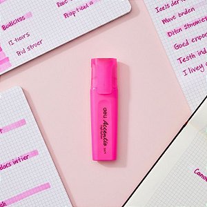 Marca Texto Delight Fluorescente - Ponta Cinzel 1,0-5,0mm - Rosa - Caixa - 10 unidades - Deli - Rizzo