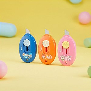 Mini Estilete Redondo com Lâmina de 9mm SK5 - Sortido - Cartela - 18 unidades - Deli - Rizzo