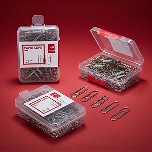 Clipes de Metal para Papel - Niquelados - 2,9cm - 100 unidades - Deli - Rizzo