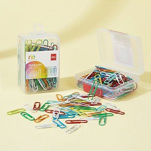 Clipes de Metal para Papel - 6 Cores - 2,9cm - 100 unidades - Deli - Rizzo