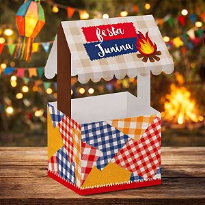 Cachepot  Barraca Festa Junina - Xadrez Junino 2 - 10x19,5cm - 8 unidades - Cromus - Rizzo