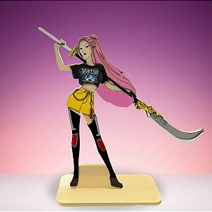 Display de Mesa em MDF - Mira Guerreiras do Kpop - 26x26cm - 1 unidade - Rizzo