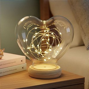 Cúpula Coração de Vidro Decorativa - 14x13,5cm - 1 unidade - Rizzo