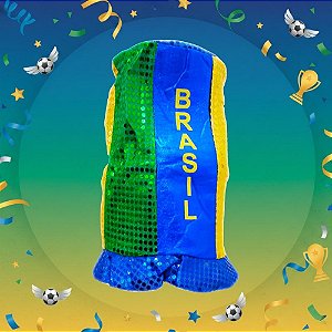 Cartola Brasil - Verde, Amarelo e Azul - Copa do Mundo - 29,5x32cm - 1 unidade - Rizzo