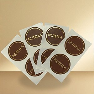Adesivo Redondo "Nutella" - Ref. 2439 -  Hot Stamping - 4x4cm - 30 unidades - Stickr - Rizzo