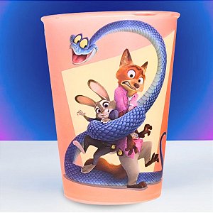 Copo de Plástico Zootopia - Laranja - 320ml - Disney Original - 1 unidade - Plasútil - Rizzo