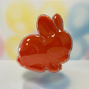 Potinho de Páscoa em Acrílico Coelhinho - Laranja - 8x7cm - 10 unidades - Rizzo