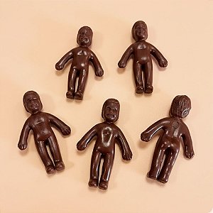 Mini Brinquedo Bonequinha - Marrom - 5,5cm - 5 unidades - Rizzo
