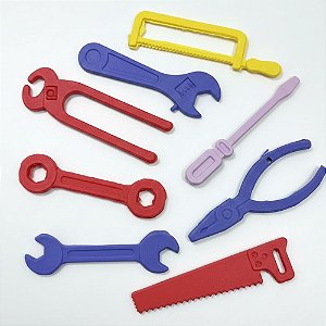Mini Brinquedo Ferramentas - Sortido - 6,5cm - 8 unidades - Rizzo