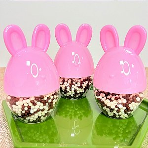 Potinho De Páscoa Com Orelha De Coelho - Rosa Claro - 9x5,5cm - 10 unidades - Rizzo
