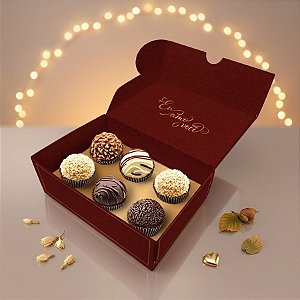 Caixa 6 Doces Retangular - Toque de Amor - 13x9x4,5cm - 5 unidades - Regina - Rizzo