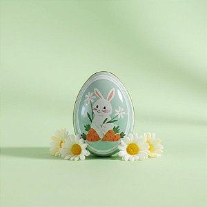 Ovo de Metal de Páscoa - Jardim do Coelho - Verde - 6,6x4,7x5,1cm - 1 unidade - Rizzo