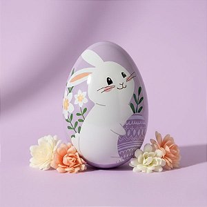 Ovo de Metal de Páscoa - Jardim do Coelho - Roxo - 12,7x8,4x9,1cm - 1 unidade - Rizzo