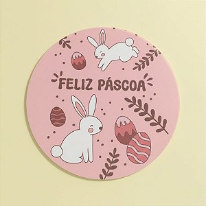 Jogo Americano de Páscoa - Coelhos e Ovinhos "Feliz Páscoa" - 38cm - 1 unidade - Rizzo