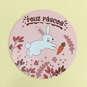 Jogo Americano de Páscoa - Coelho Pulando "Feliz Páscoa" - 38cm - 1 unidade - Rizzo