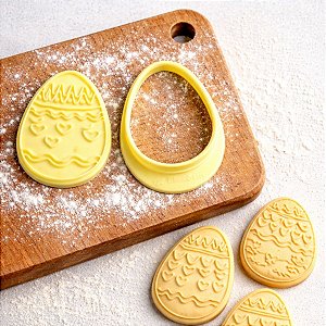 Kit Cortador Carimbo - Ovinho Decorado - 8,5cm - 1 unidade - BlueStar - Rizzo