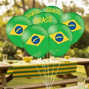 Balão de Festa Decorado 9" 25cm - Brasil - 25 unidades - FestColor - Rizzo