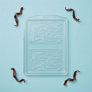 Forma de Acetato Simples - Tablete "Feliz Natal" - Ref. FP146 - 1 unidade - Crystal - Rizzo