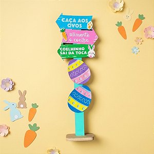 Placa Decorativa Para Festa De Páscoa Caça aos Ovos  - 1 unidade - Rizzo