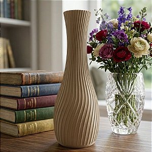 Vaso Decorativo - Espiral - Bege - 20,5cm - 1 unidade - Rizzo