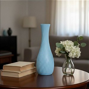 Vaso Decorativo - Espiral - Azul Perolado - 20,5cm - 1 unidade - Rizzo