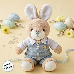 Coelho de Pelúcia Bege de Blazer - Listrado - 39cm - 1 unidade - Rizzo