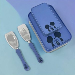 Conjunto para Lanchinho Mickey Mouse - Potes, Garfo e Colher - 1 unidade - Disney Original - Rizzo